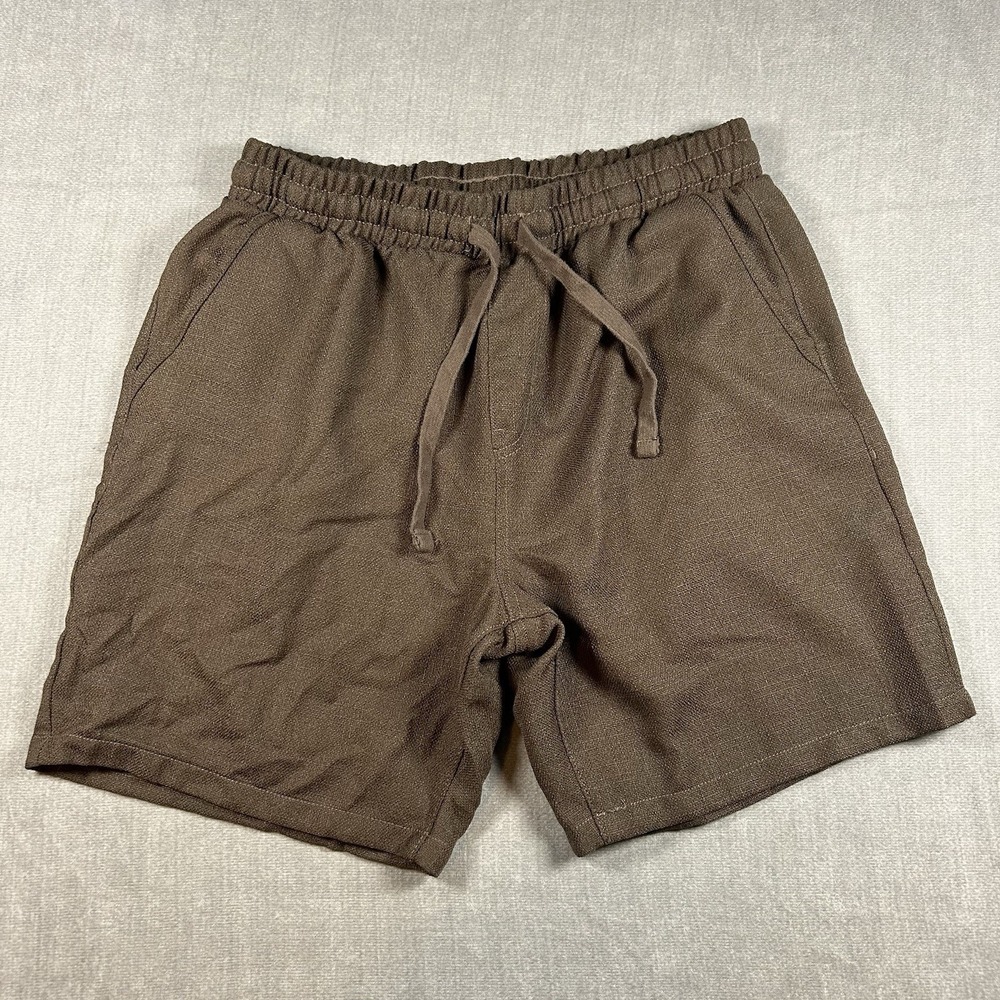 Zuma Beach Club Mens XL Brown Textured Drawstring Elastic Waist Casual Shorts